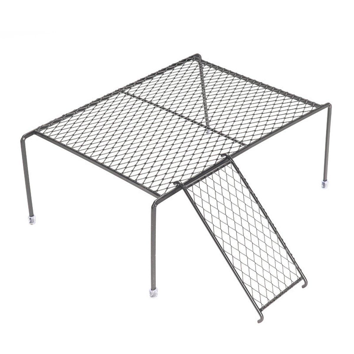 Metal Iron Chicken Feeding Ladder Grid Shelving Landscaping Platform Supplies - White-S