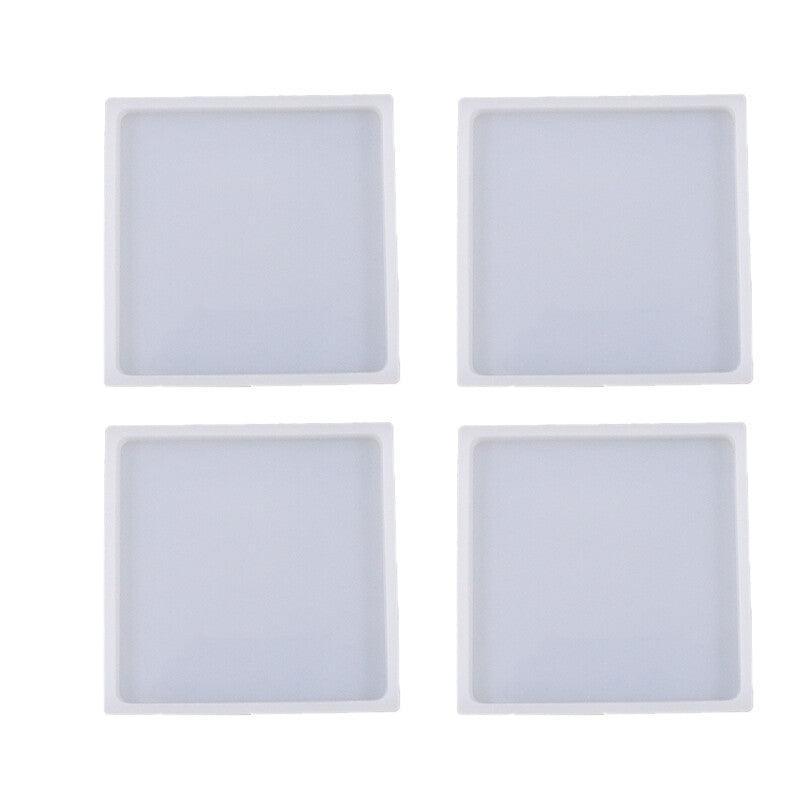 Coaster Resin Casting Mould Epoxy Mold Silicone Craft DIY Jewelry Agate Making - Large Square*4
