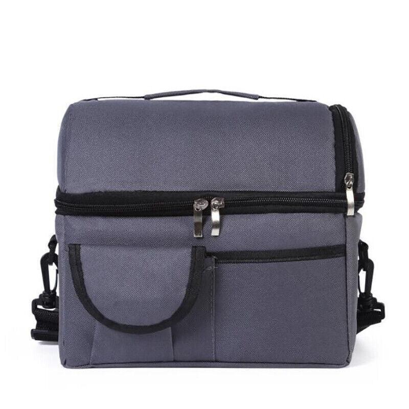 Insulated Lunch Bag Box Tote Cooler For Women Men Hot Cold Food Thermal - Wine Red
