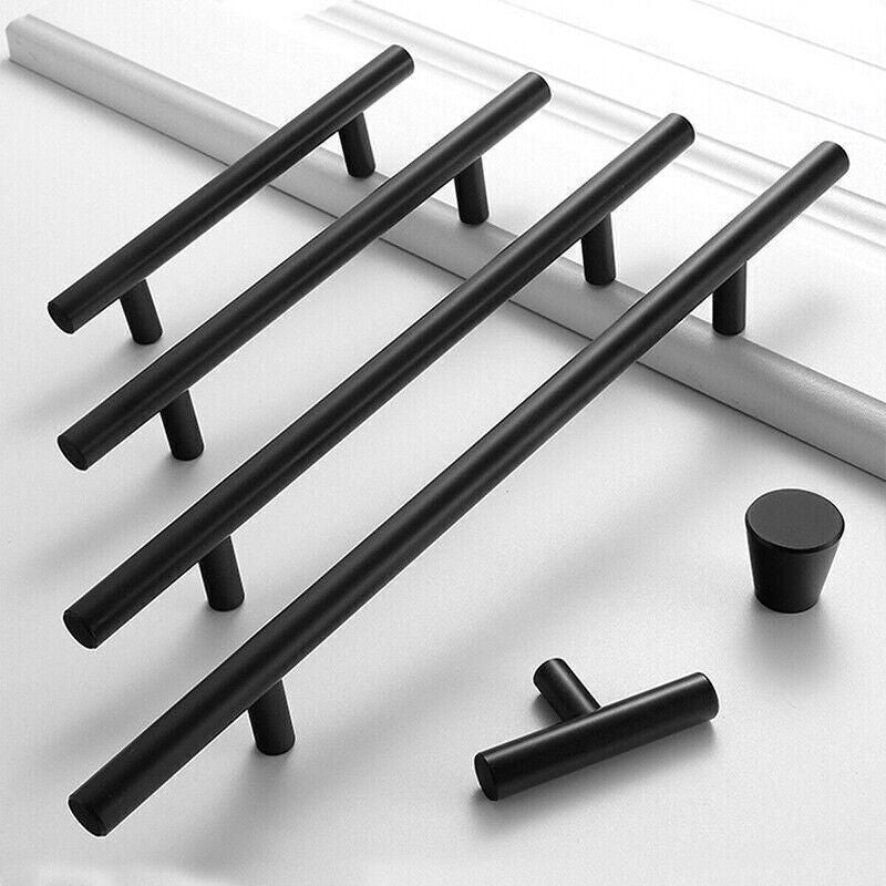 5pcs Silver Kitchen Cabinet Door Handles Stainless Steel Door Drawer Pull T Bar - 500mm/320mm