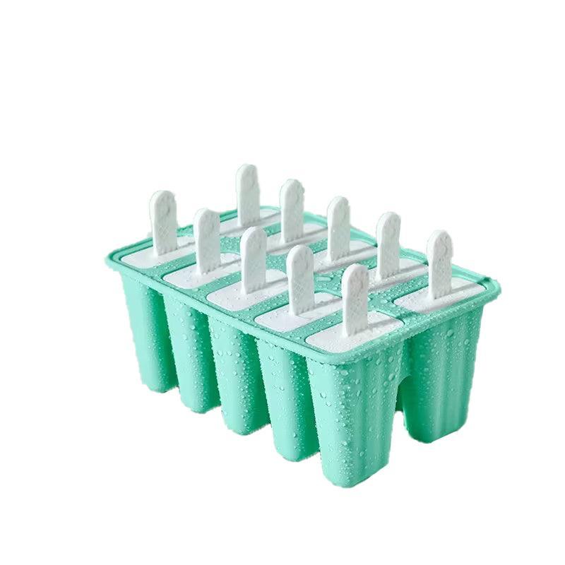 Silicone Ice Cream Mould Block Frozen Molds Icy Pole Jelly Popsicle - Pink-6Grid