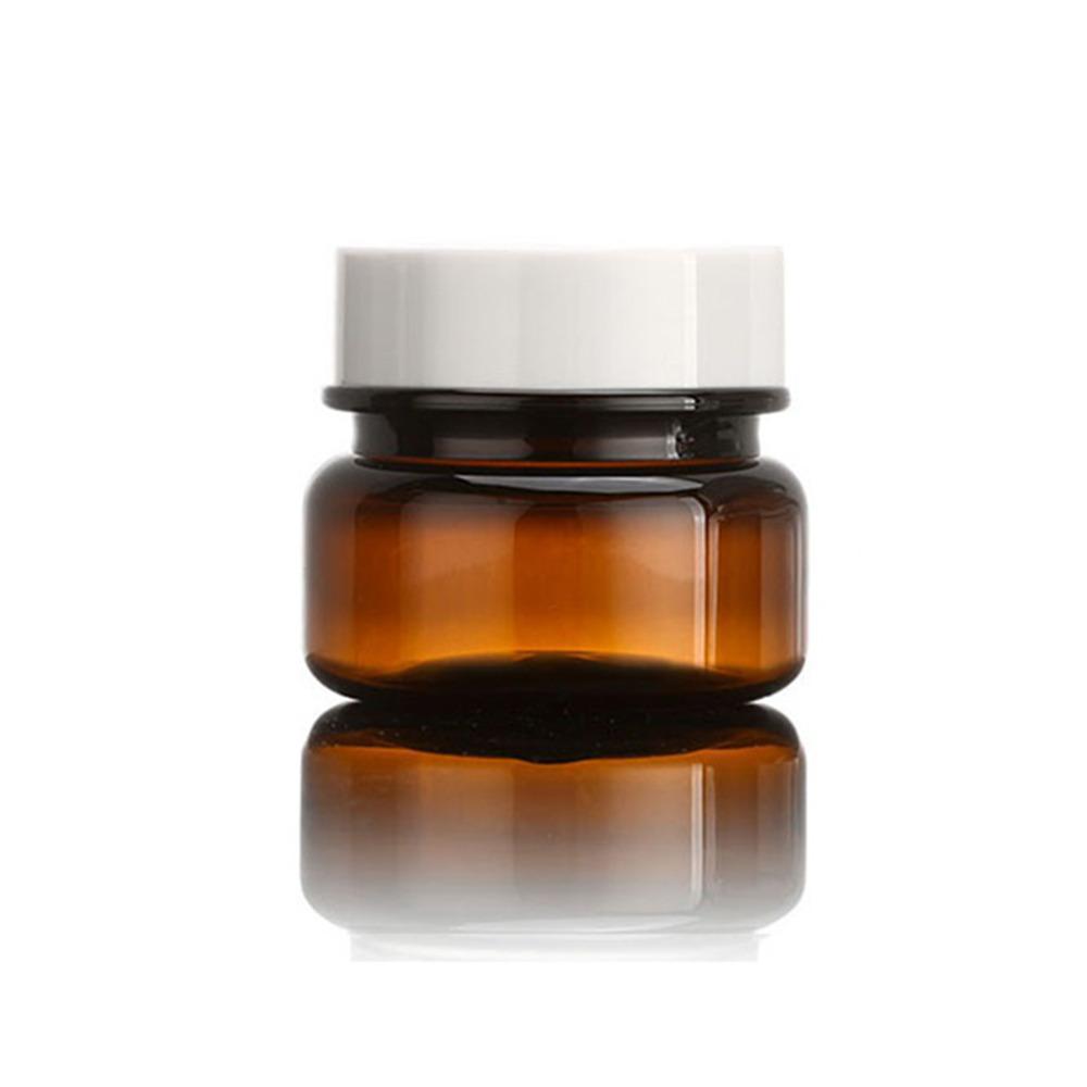 10pcs PET Plastic Cosmetic Bottles Refillable Travel Face Cream Containers - 60ml-Transparent+Black-Single