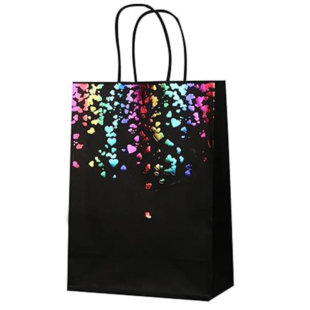 30PCS Kraft Paper Gift Bags Small Love Candy Bags Gold Foil Wedding Party Favors - White-Gold Foil