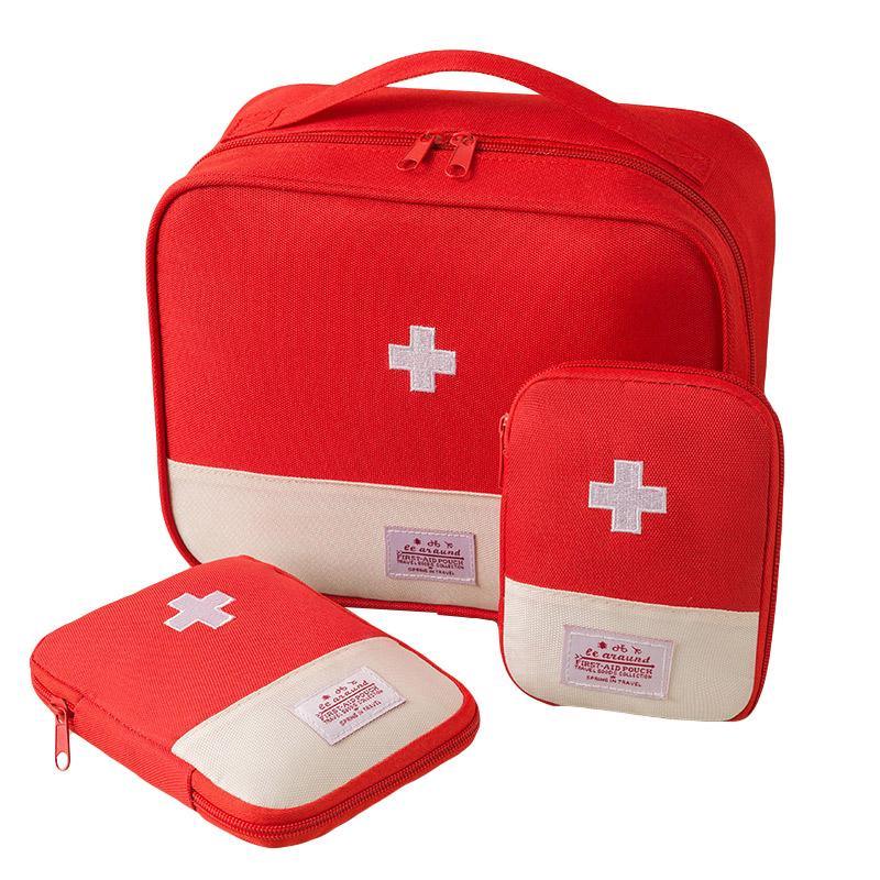 Set of 3 Portable Travel Medical Bags Organiser for Home Emergency Storage Use - Navy