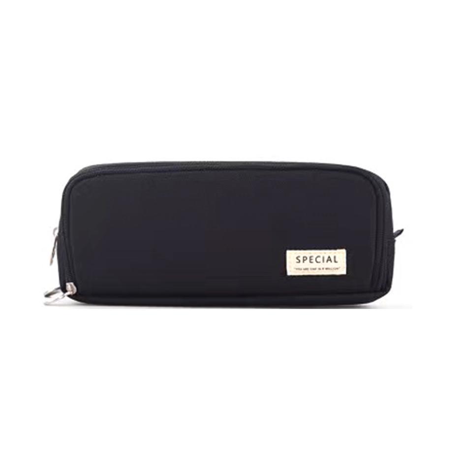Zipper Pencil Case Large Capacity Storage Bag School Stationery Makeup Organizer - Purple