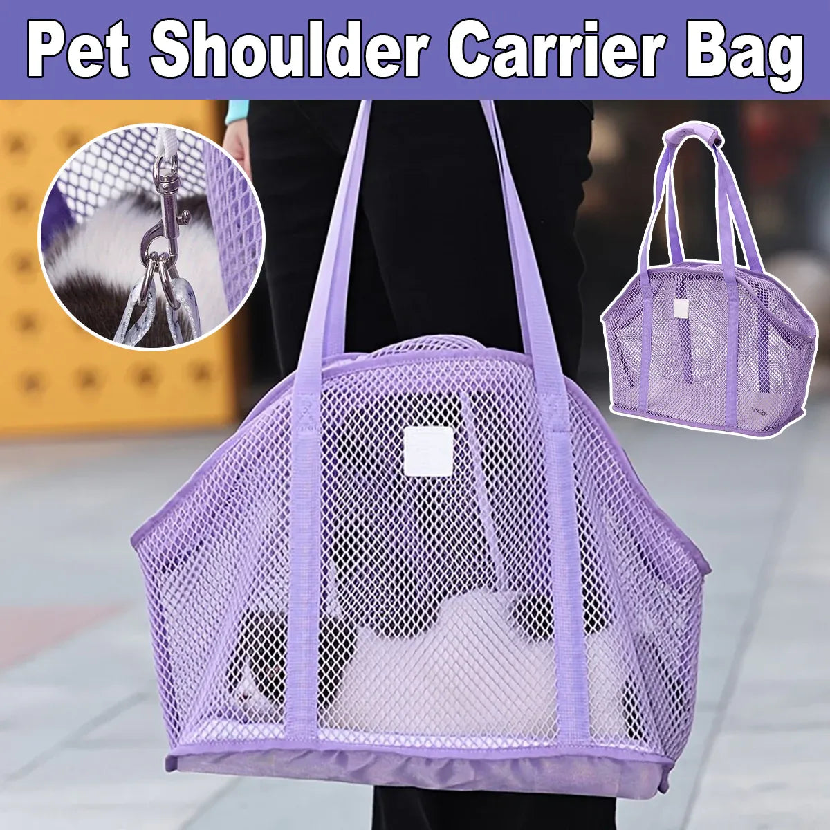 Escape Proof Pet Carrier Mesh Shoulder Bag Small Pet Travel Secure Strap Use