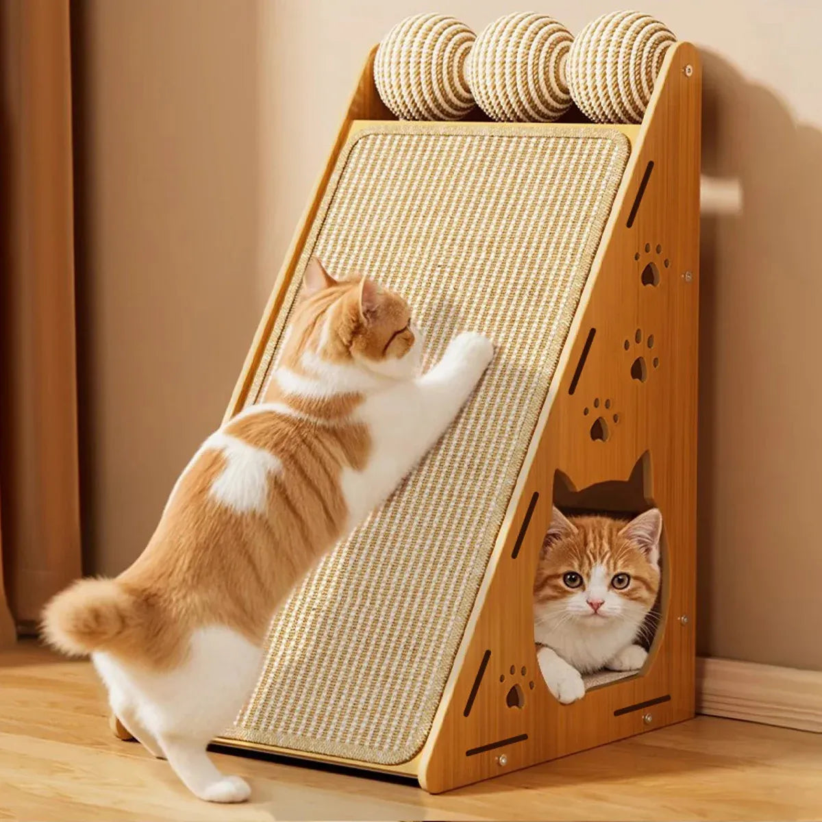 Vertical Wall Mounted Non Shedding Cat Scratcher Corrugated Paper Durable