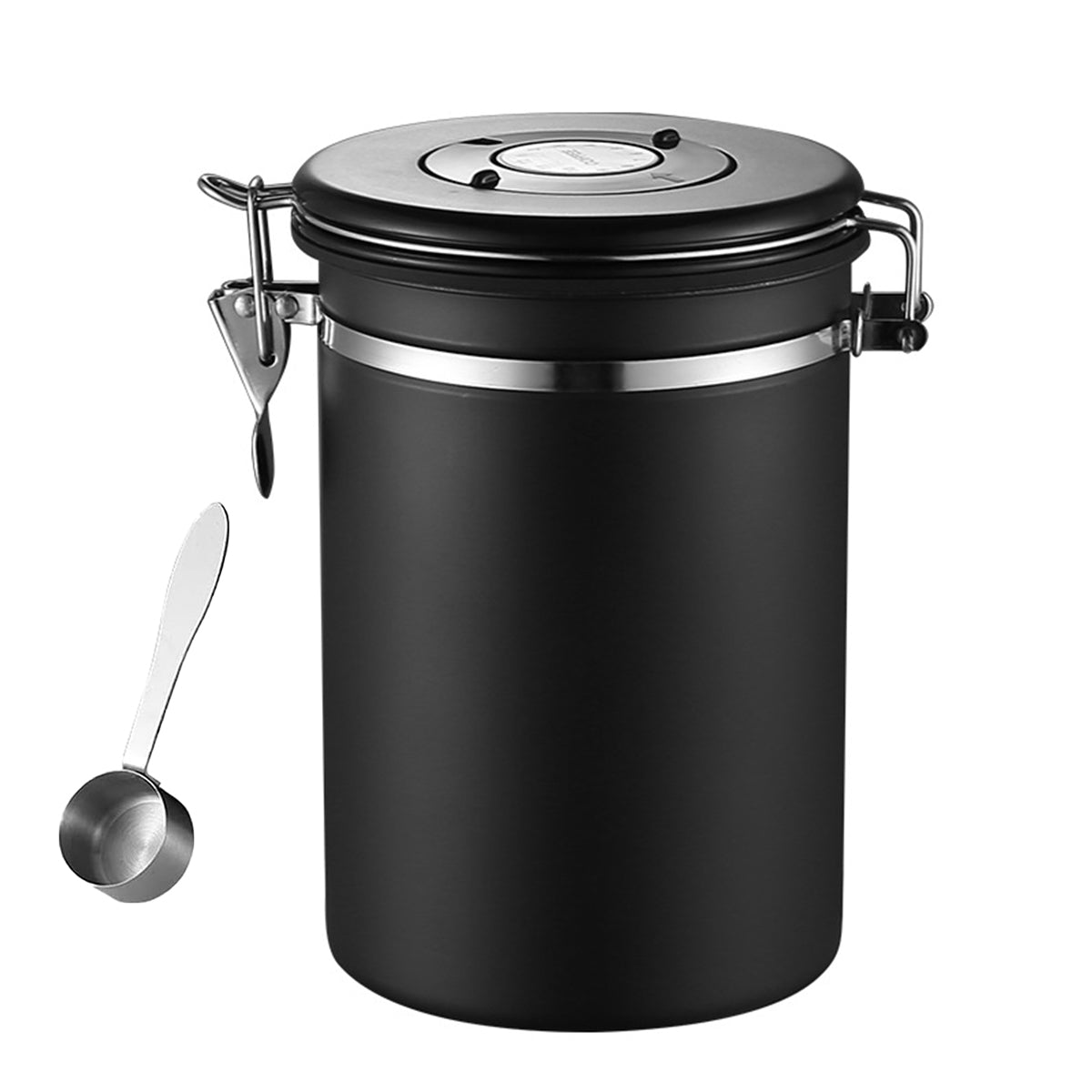 Coffee Powder Sealed Jar Airtight Storage Container for Kitchen Tea Sugar Beans - Silvery-1500ml