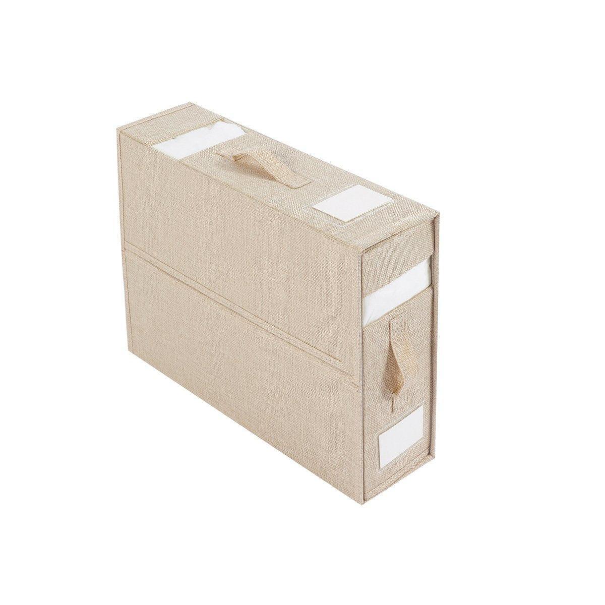 Fabric Storage Box Set Bedding Organizer Closet Blanket Quilt Storage Containers - Grey