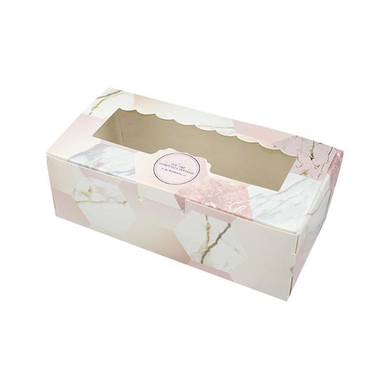 50PCS Set of 2 Premium Cake Packaging Boxes Clear Window Food Grade Cardboard - Gradient Colour-50pcs