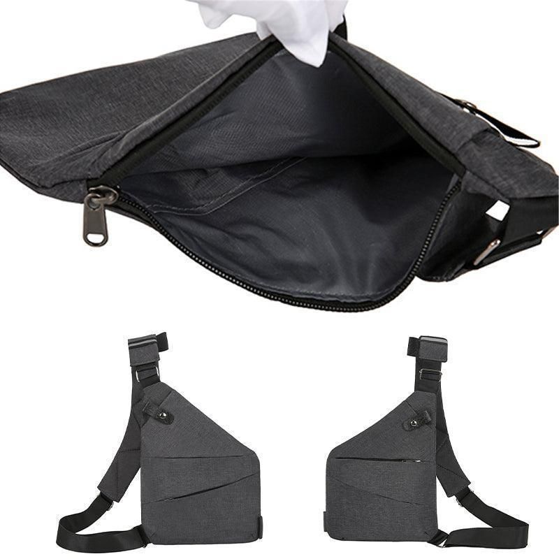 Waterproof Bag Personal Anti Theft Shoulder Man Pocket Portable Chest Travel Grey - Grey Left