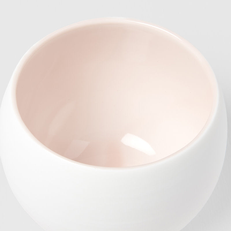 Cup Shochu 8.5cm Matte White & Light Pink Glaze
