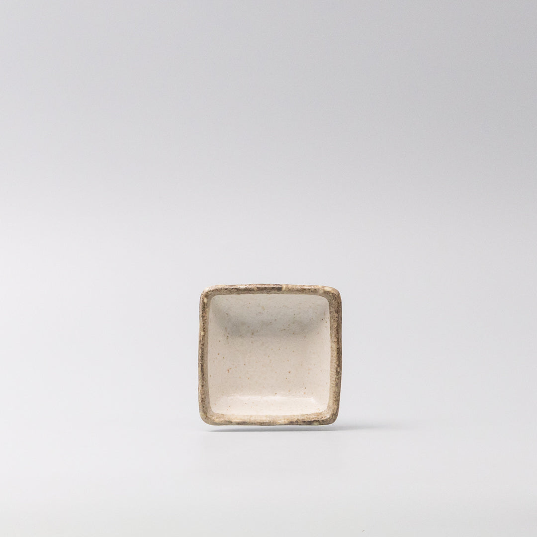 Y2472 Sauce Dish Square 7cm Flax Glaze