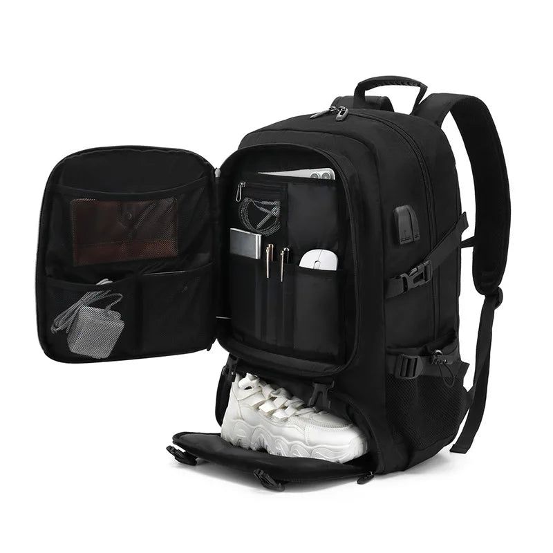 80L Mens Travel Backpack Waterproof Black