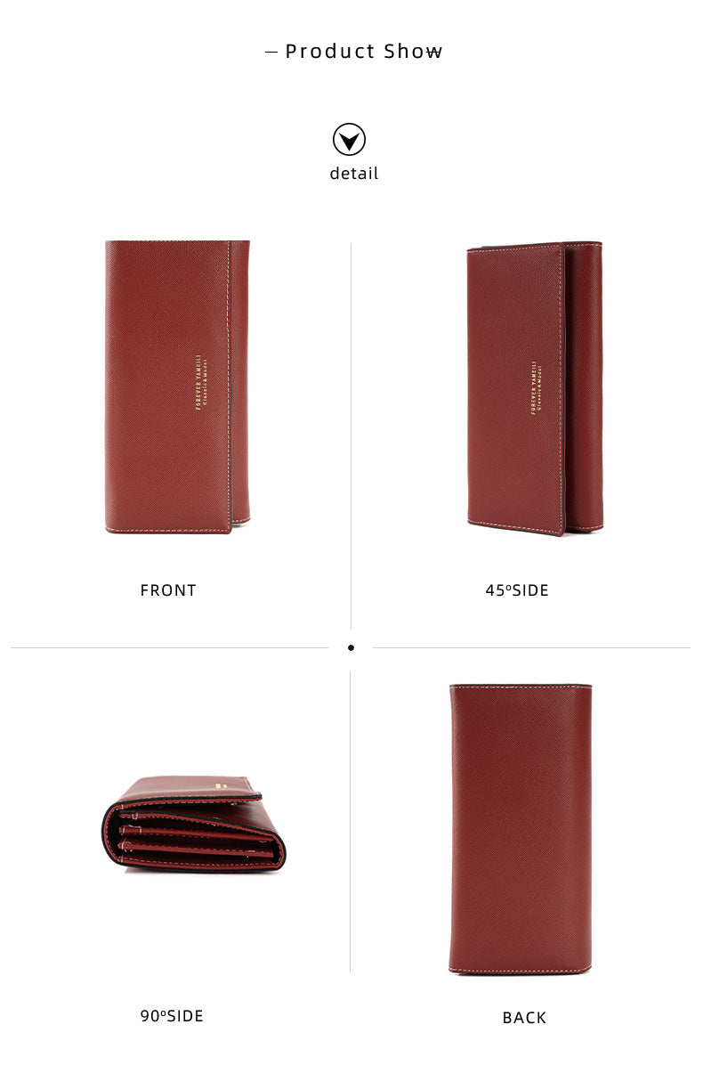 Green PU Slim Wallet with Polyester Interior - Stylish Clutch for Cards and Cash