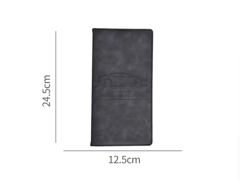3 Pcs Premium PU Leather Car Registration and Insurance Holder - Slim Auto Document Organizer, Driver's License Wallet and Travel Passport Folder - Purple