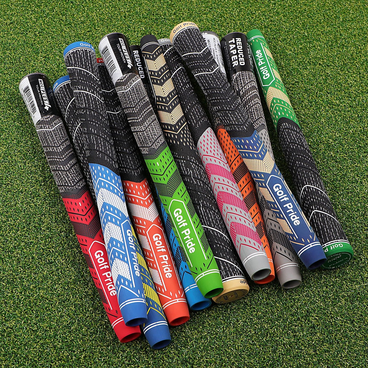 2 Pcs Red MCC PLUS4 Midsize Golf Grip - Rubber and Cotton Thread Hybrid, 265 mm, 72g, Core 60