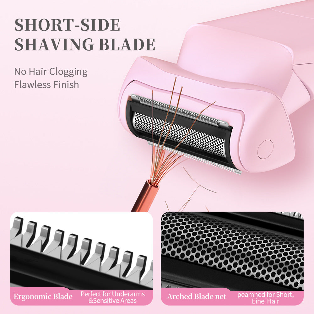 Pink (Precision cutter head) Women's Electric Body & Bikini Trimmer Kit - Painless Ultra-Close Shaver