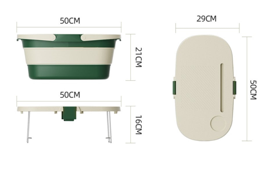 Foldable Picnic Basket with Tray - 16.5L Capacity, Green coffee color, Perfect for Camping and Outdoor Gatherings