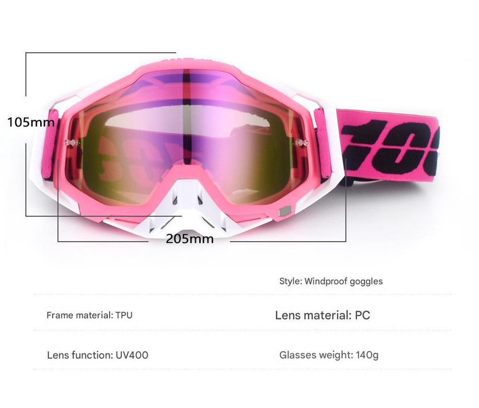 Black and yellow Motorcycle Goggles - UV-Protective Anti-Dust Riding Glasses for Outdoor Sports(Blue lenses)