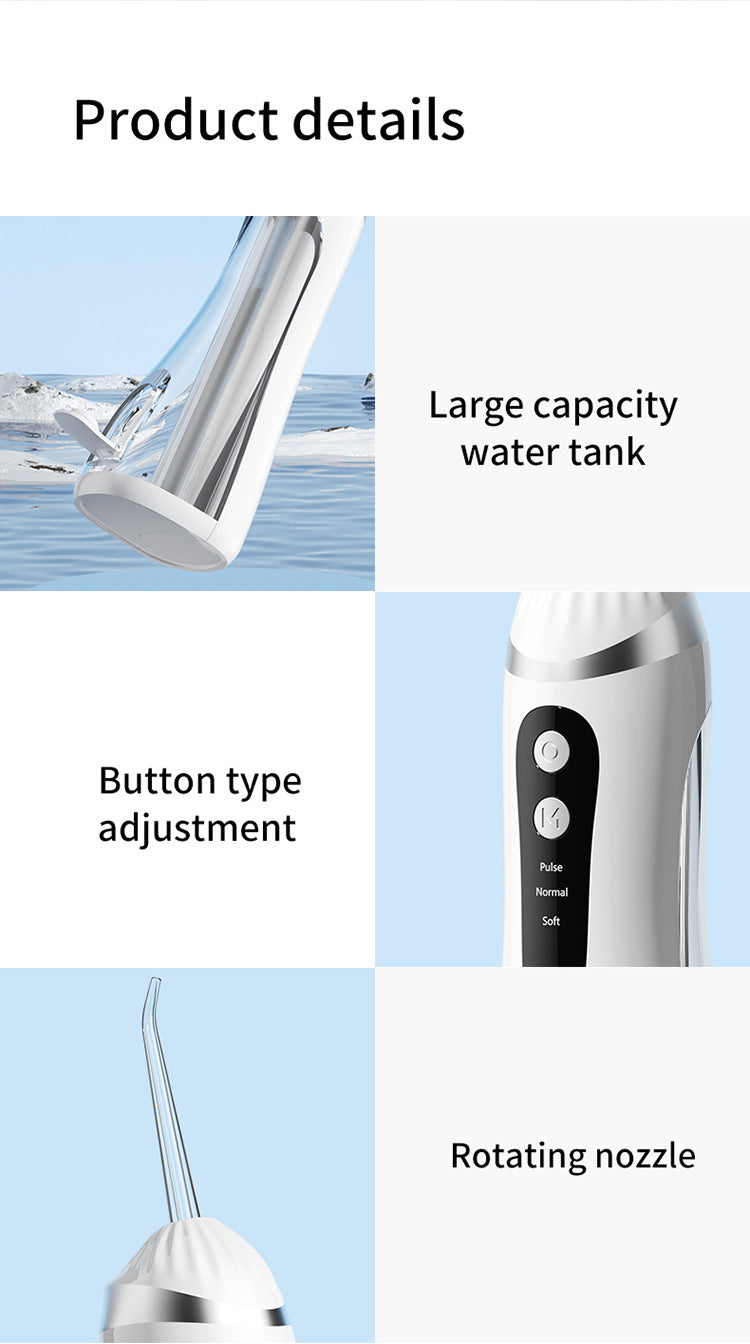 Pink Portable Ultrasonic Oral Irrigator with 3 Cleaning Modes Smart Teeth Cleaning Machine