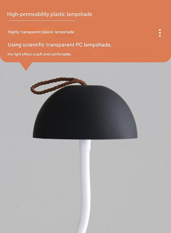 Green Three-dimensional stripes Sleek Minimalist LED Mushroom Table Lamp - Rechargeable 3-Color Touch Control, Bar & Ambient Light