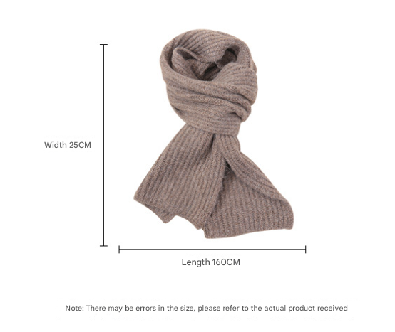 Black Soft Ribbed Knit Winter Scarf - Cozy Warm Wool Blend Neck Wrap (160x25cm)