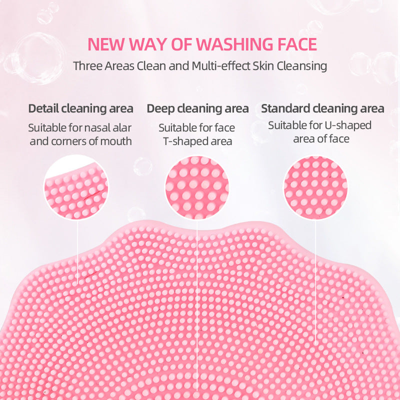 Green Electric Silicone Facial Cleanser - All-Around Vibration Massage Face Cleaning Device