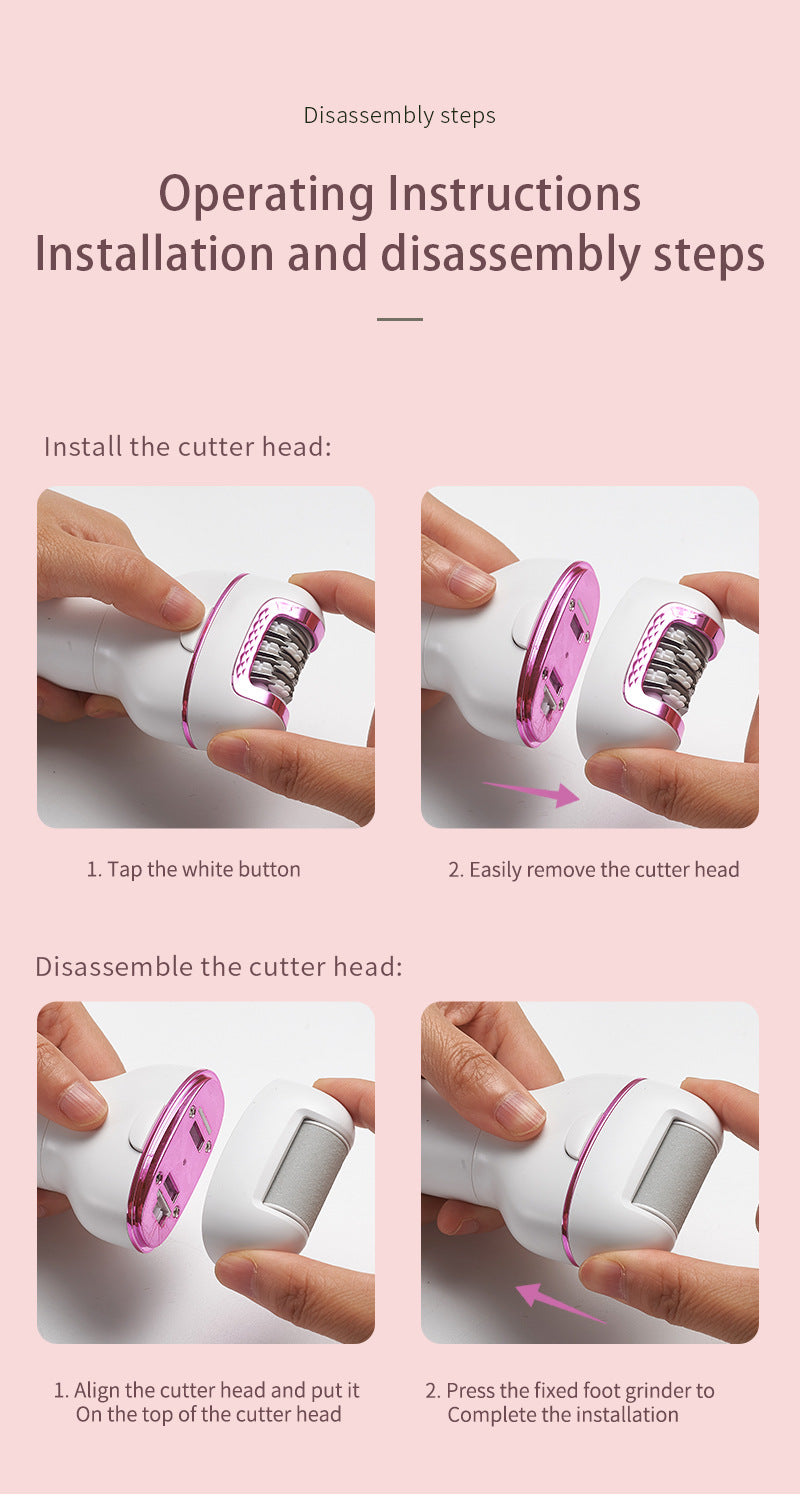 3-in-1 Ladies Electric Epilator, Shaver & Callus Remover with LED Display - Rechargeable & Waterproof(Gold)