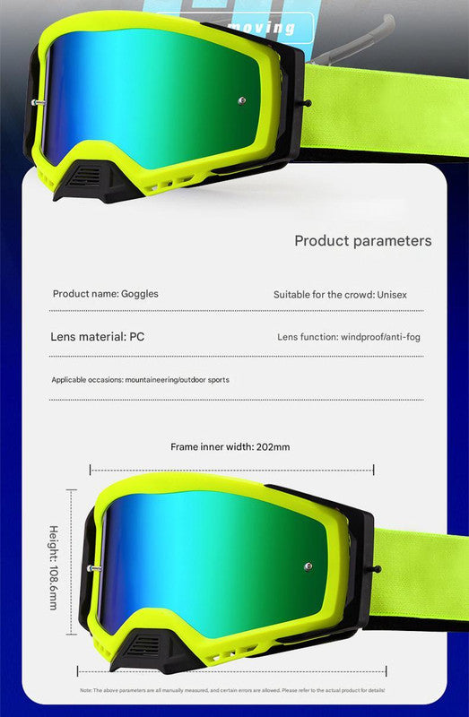 Panoramic Outdoor Sports Goggles - UV Protection, Windproof, Anti-Fog & Impact Resistant(Gray-orange frame + gray film)