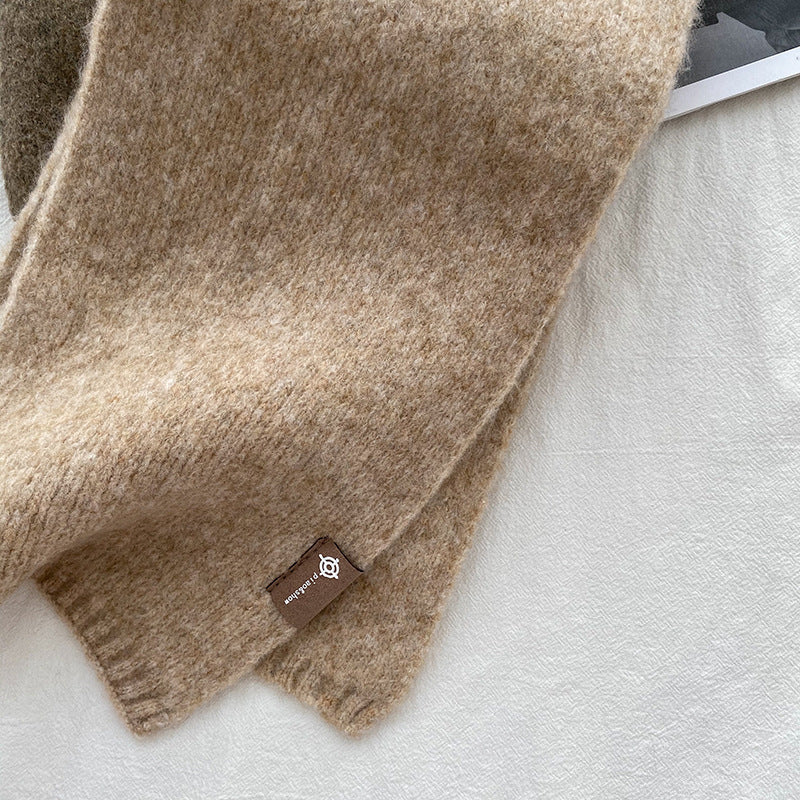 Grey Luxuriously Soft Wool Blend Knit Scarf - Cozy Warm Solid Colour Unisex Winter Essential