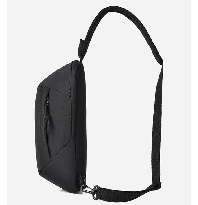 Black Minimalist Anti-Theft Sling Bag for Men & Women - Water-Resistant Crossbody Chest Pack, Fits 9.7-inch Tablet