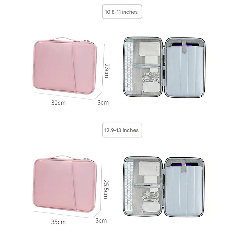 Green 360° Protective Laptop & Tablet Sleeve with Accessory Organizer - Water-Repellent Carrying Case