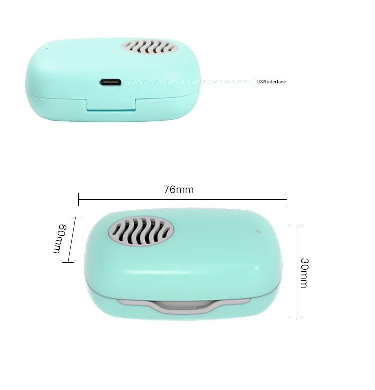 Portable UVC Toothbrush Sterilizer Case with Drying Fan - USB-C Rechargeable, 5-Minute Fast Disinfection(blue)