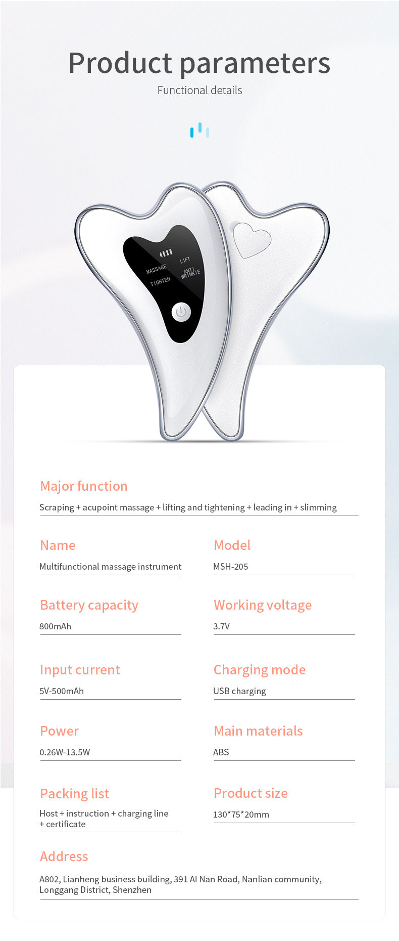 Electric Gua Sha Facial Massager with Heat, Vibration & LED Light Therapy - 4-in-1 Scraping Tool for Face Lifting, Skin Tightening & Anti-Wrinkle(White)