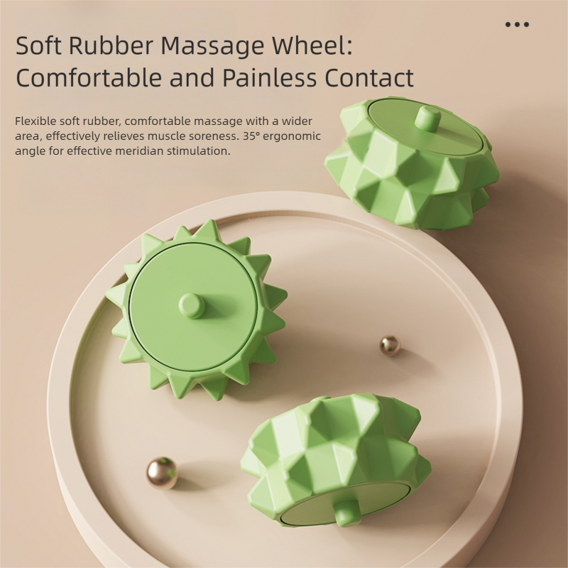 Pink and White Removable Adjustable Wrap-Around Muscle Roller - 11-Wheel Deep Tissue Massager for Legs, Arms & Body