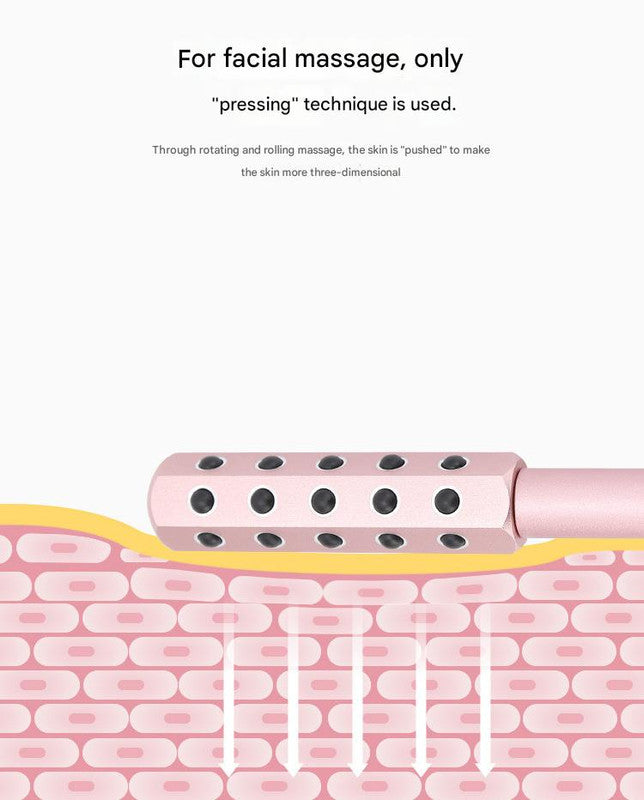 Black Germanium Stone Facial Roller - Uplifting & Sculpting Beauty Massager for Face and Body