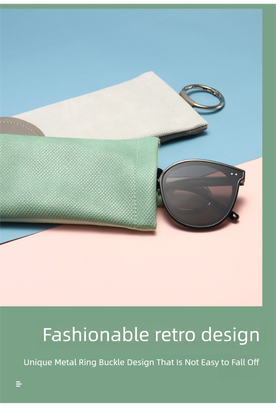 2 Pcs Green Portable Eyeglasses Pouch with Keychain Snake Skin Pattern Soft Sunglasses Bag Fashion Myopia Glasses Case