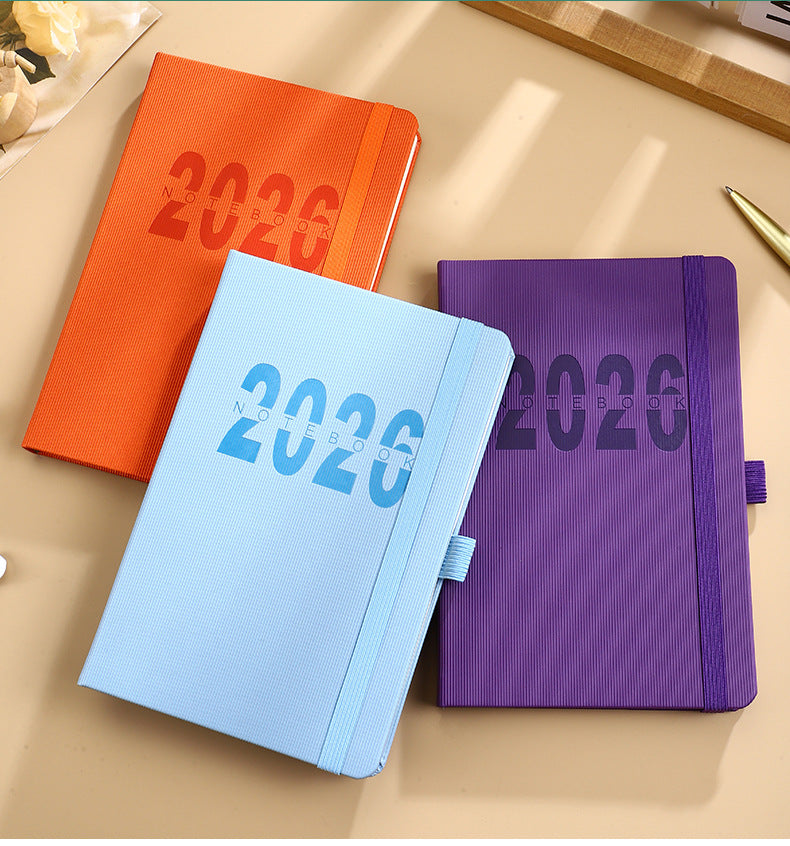 Orange 2026 A5 English Daily Planner Notebook 365-Day Schedule Book for Monthly & Annual Planning