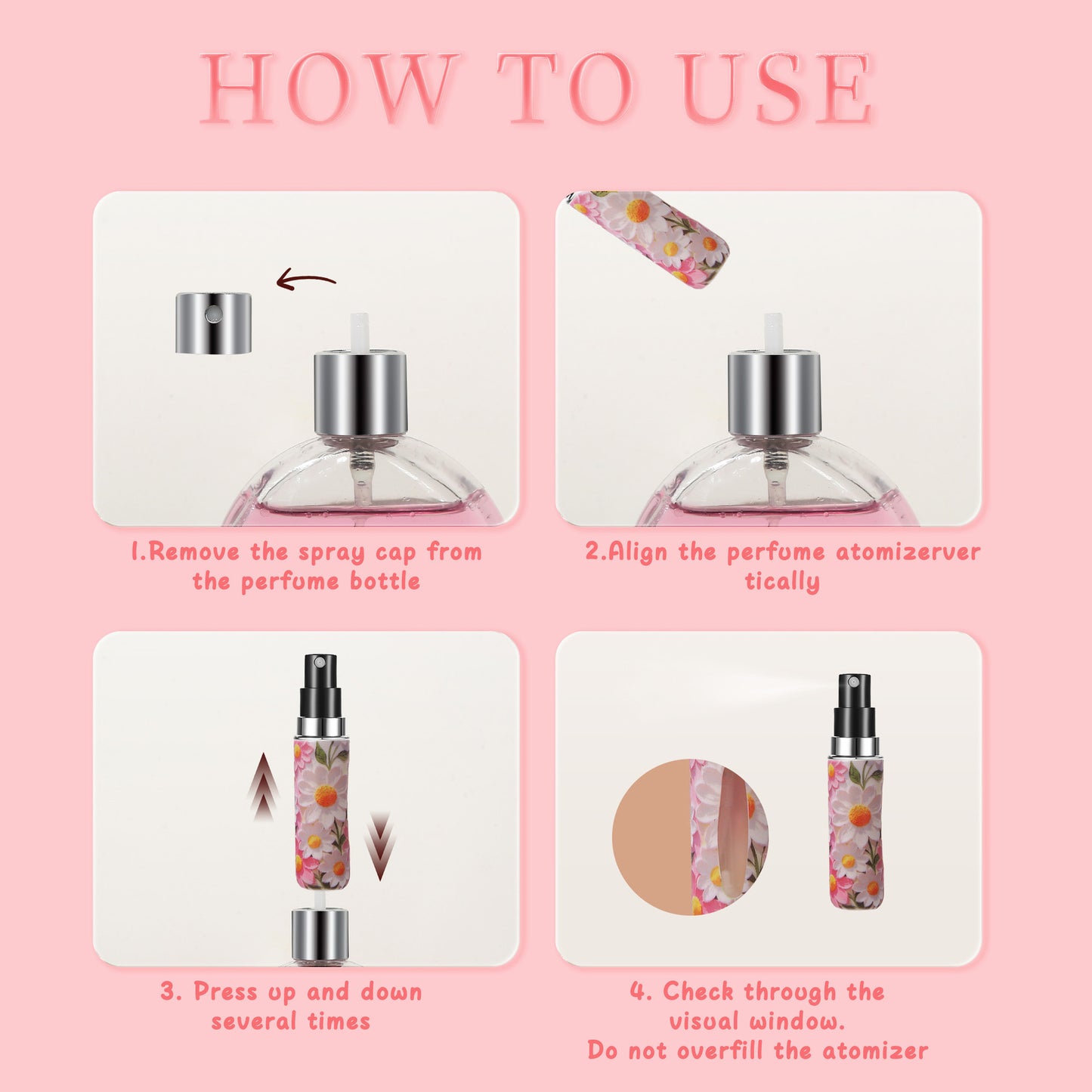 Light Yellow 3 Pcs Portable 5ml Perfume Atomiser Keychain - Refillable Floral Spray Bottle with Butterfly Charm for Travel & Handbag