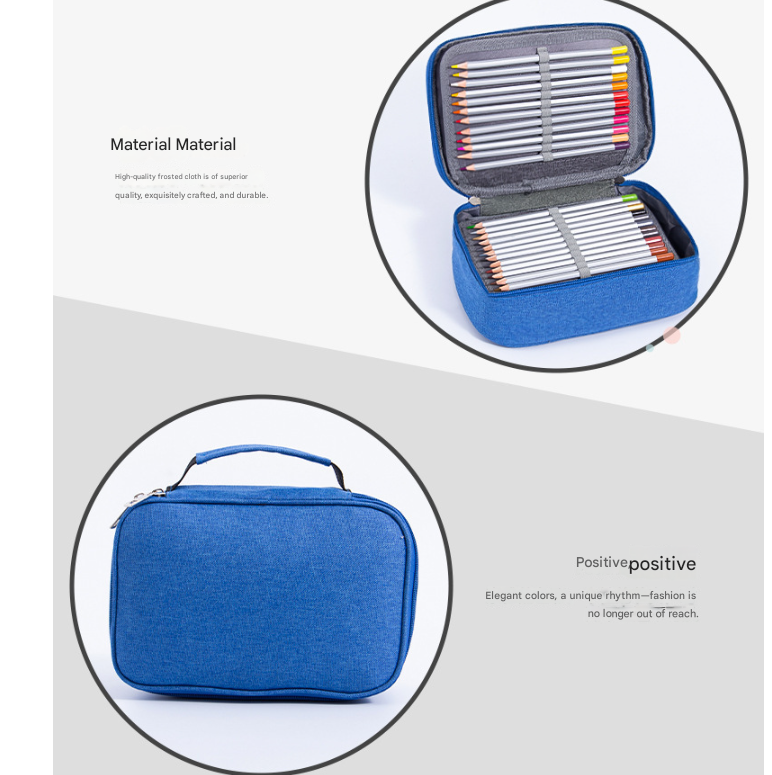 Purple Large Capacity 72-Slot Pencil Case - Multi-functional Oxford Cloth Storage for Students, Artists & Stationery (23x7x16 cm, 228g)