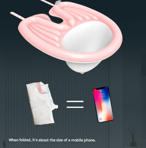 Black Inflatable Hair Washing Basin with Drain Tube and Pump for Seniors Bedridden and Pregnant Women - Portable Home Shampoo Basin for Easy Hair Care