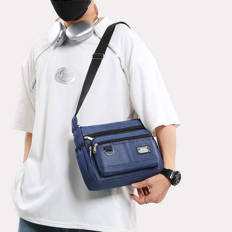 Green Men's Waterproof Oxford Cloth Crossbody Bag - Durable Anti-Theft Shoulder Backpack for Business, Travel & 10-inch Tablet
