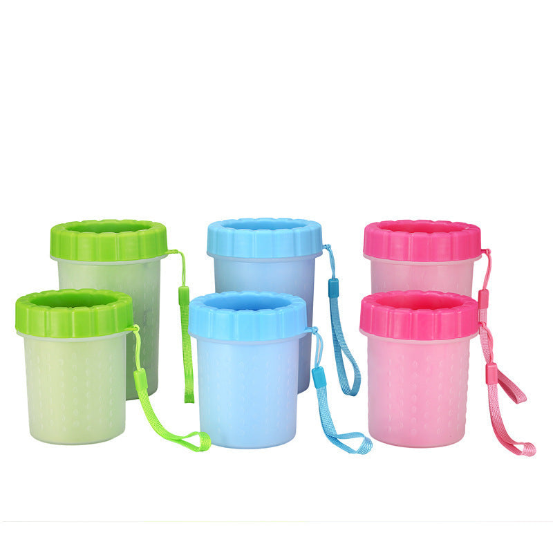 Blue Small Size Quick & Easy-Clean Dog Paw Cleaner Cup - PP+TPR Material, Gentle Pet Grooming Tool