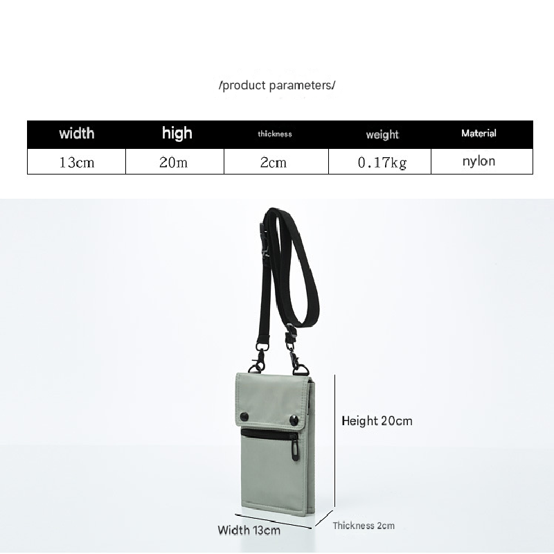 Black Men's & Women's Nylon Crossbody Phone Bag - Multi-purpose Splash-proof Shoulder Pouch for Travel & Daily Use