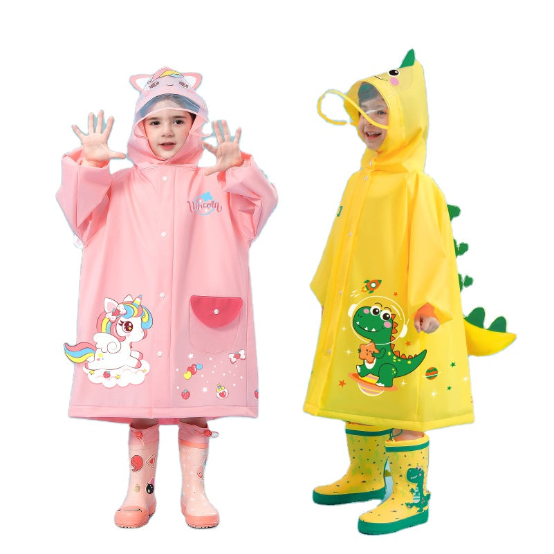 Purple rabbit Kids Waterproof Raincoat with Expandable Backpack Slot Hooded Rain Jacket for Boys & Girls School & Outdoor(size:XL)