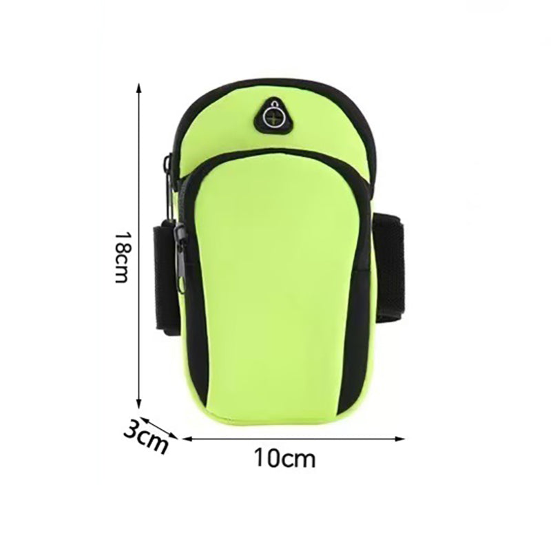 Rose red Sports Running Armband Bag Water Resistant Phone Pouch with Dual Zipper Pockets Earphone Hole for Gym Jogging Cycling Fits 6.5 Inch Smartphones