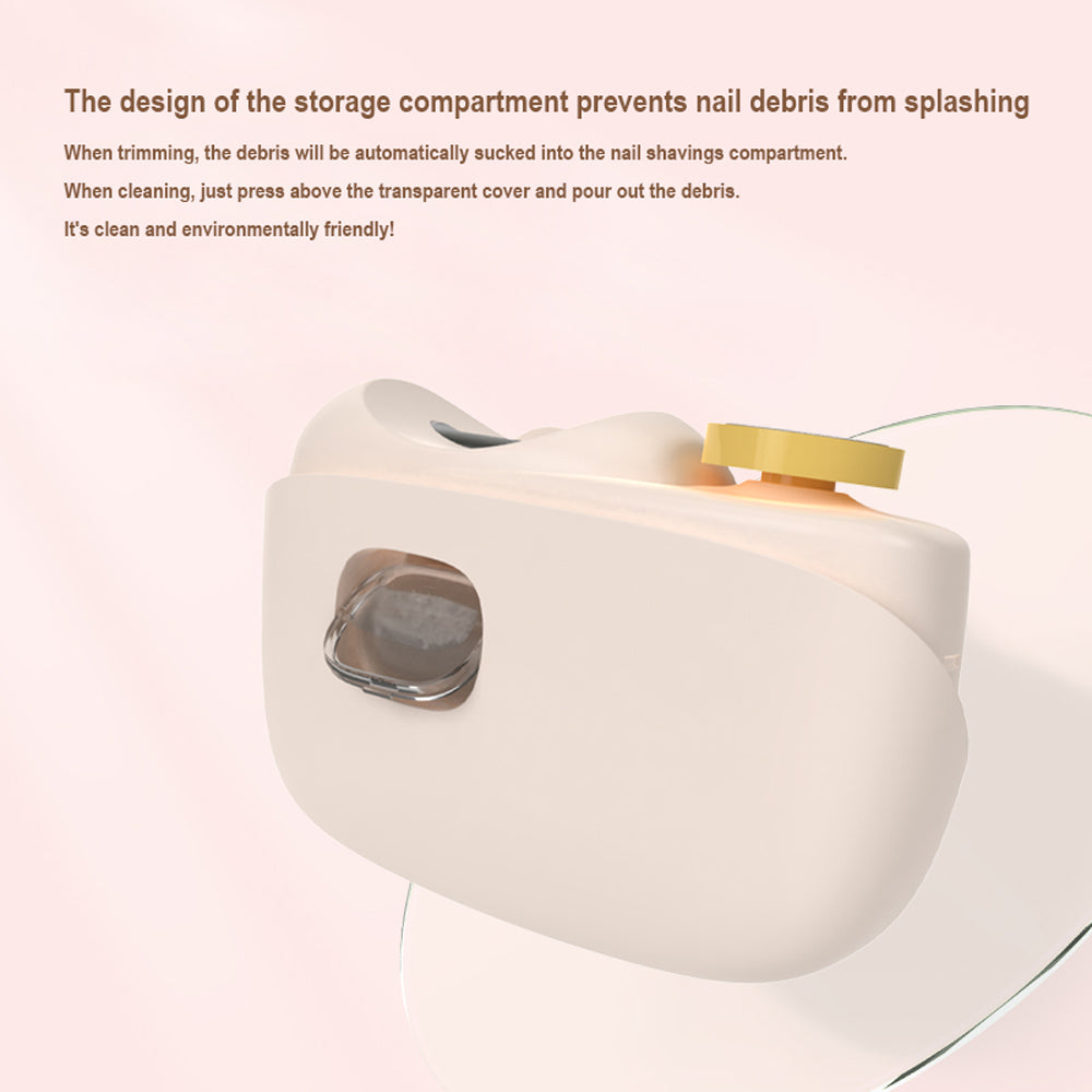Pink Electric Nail Clipper and Grinder 2-in-1 Automatic Nail Trimmer with LED Light Rechargeable Manicure Tool for Babies Adults and Seniors
