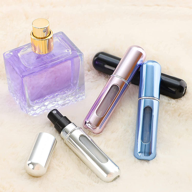 5-Pcs Azure blue 5ml Refillable Perfume Atomizer Portable Bottom Fill Travel Spray Bottle for Fragrance and Aftershave Australian Travel Essential