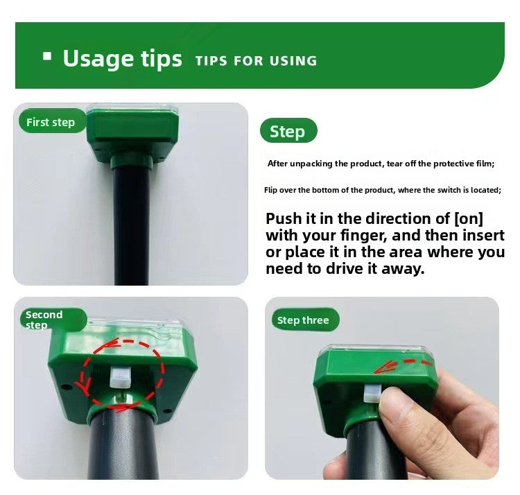 Solar-Powered Sonic Snake and Rodent Repeller Ground Stake - Outdoor Waterproof Ground Vibration Pest Deterrent Device - Ultrasonic Control for Moles, Voles, and House Mice - Garden Lawn Protection - Green Octagon Top Model